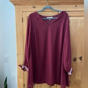 Francesca’s Maroon Babydoll Dress